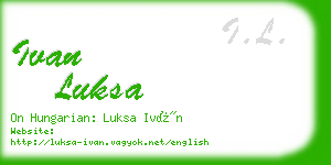 ivan luksa business card